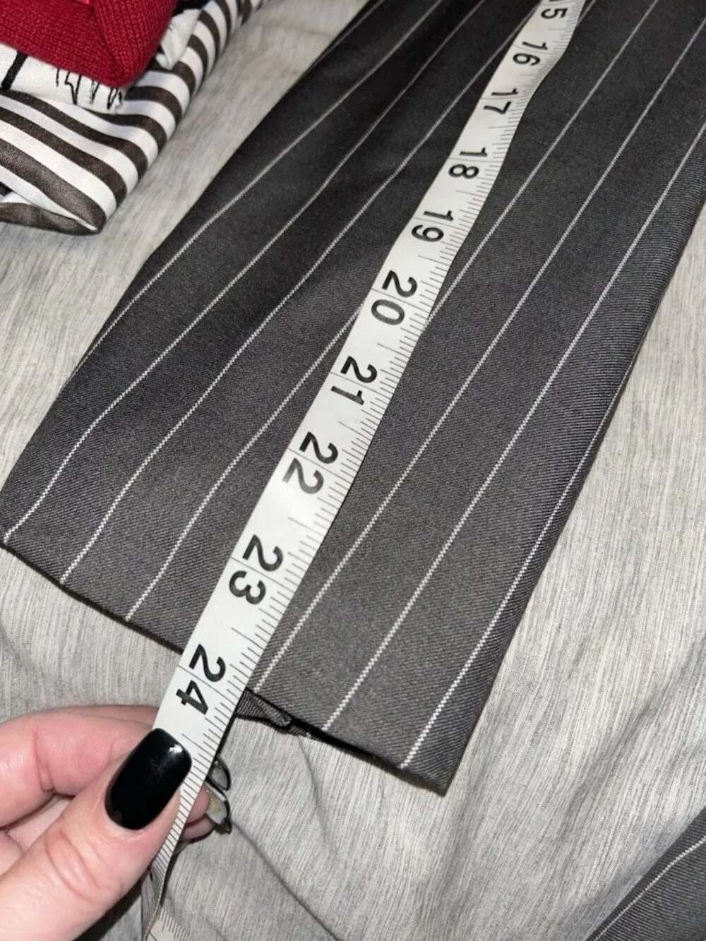 Mario Rossi Gray Pinstriped Business Career Formal Suit Jacket Sport Coat 48R